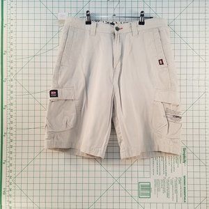 Split White Cargo Shorts Size 32